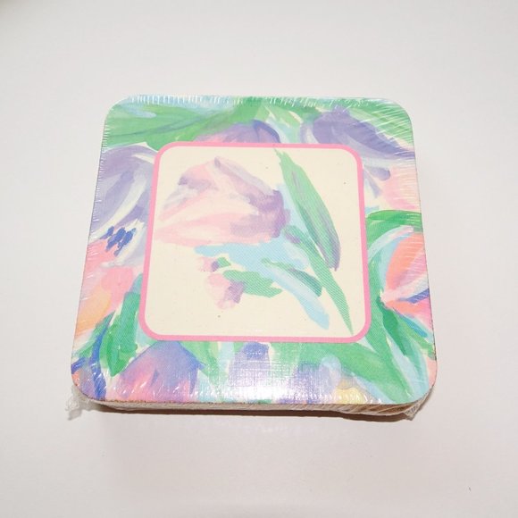 Retro Pastel Tulip Coasters Set of 4 - Picture 1 of 4